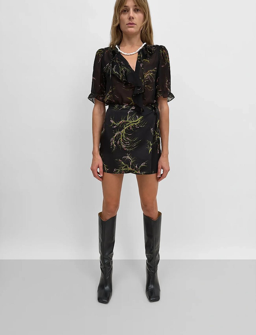 RODEBJER - Rodebjer Xandria Seaweed - kurzärmelige blusen - black/olive - 5