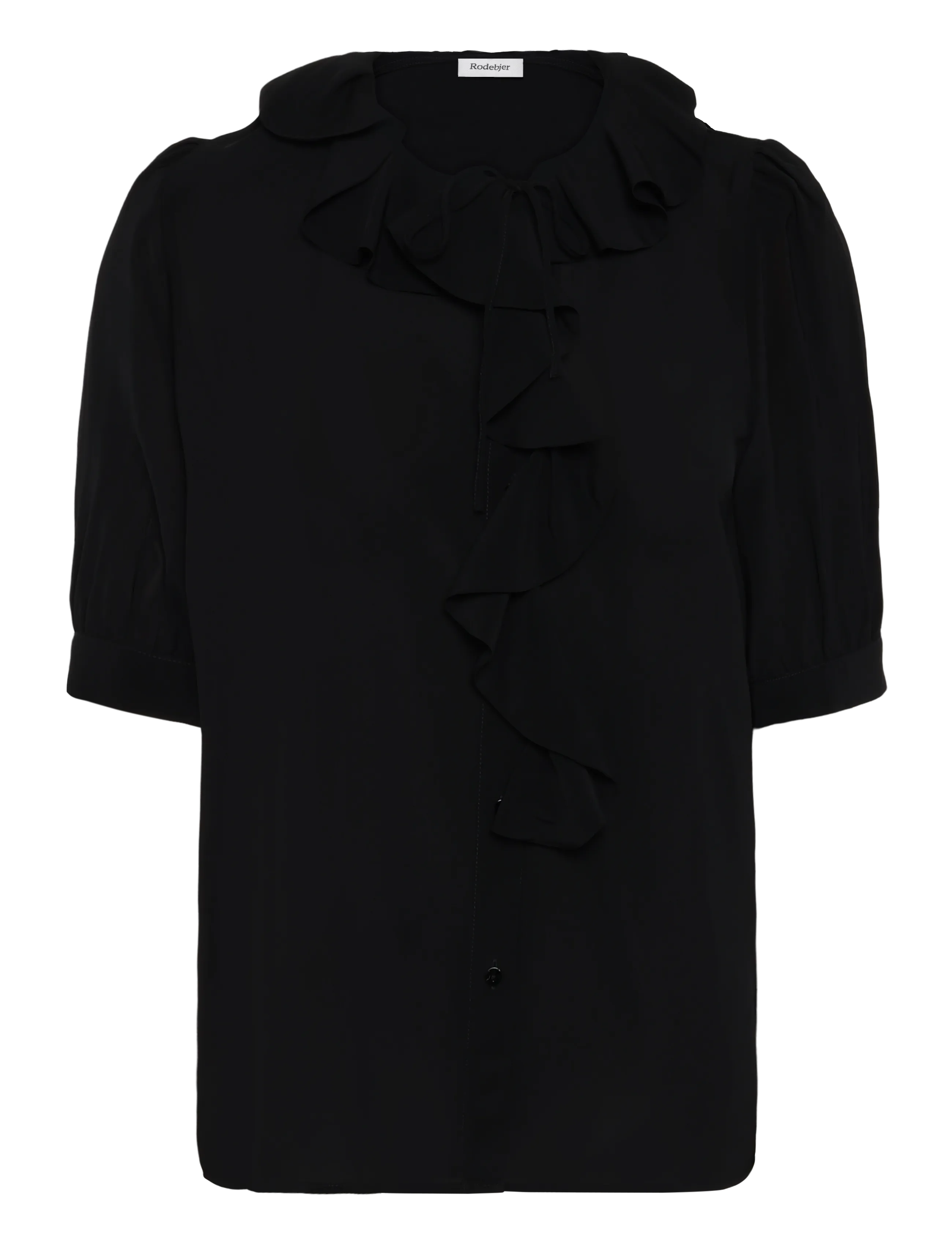 RODEBJER Rodebjer Xilla Fluid Solid - Kurzärmelige Blusen - BLACK / black