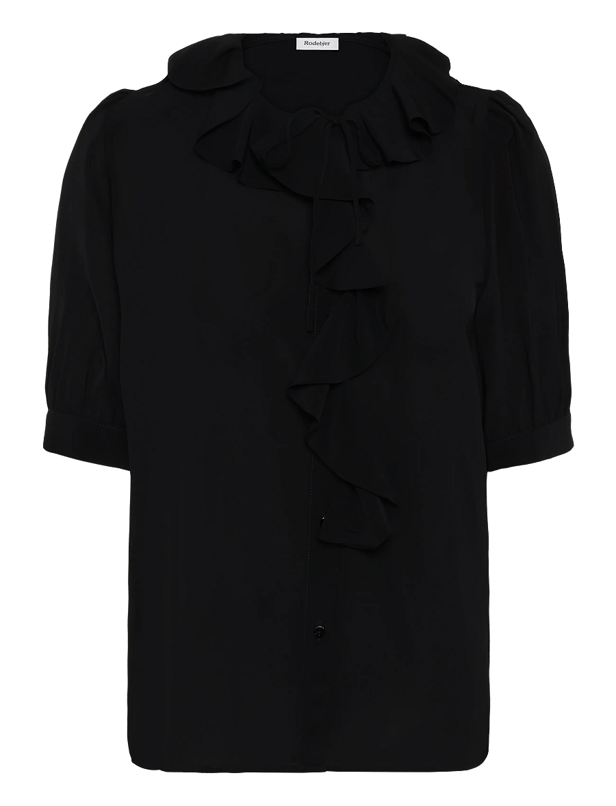 RODEBJER - Rodebjer Xilla Fluid Solid - kurzärmelige blusen - black - 0