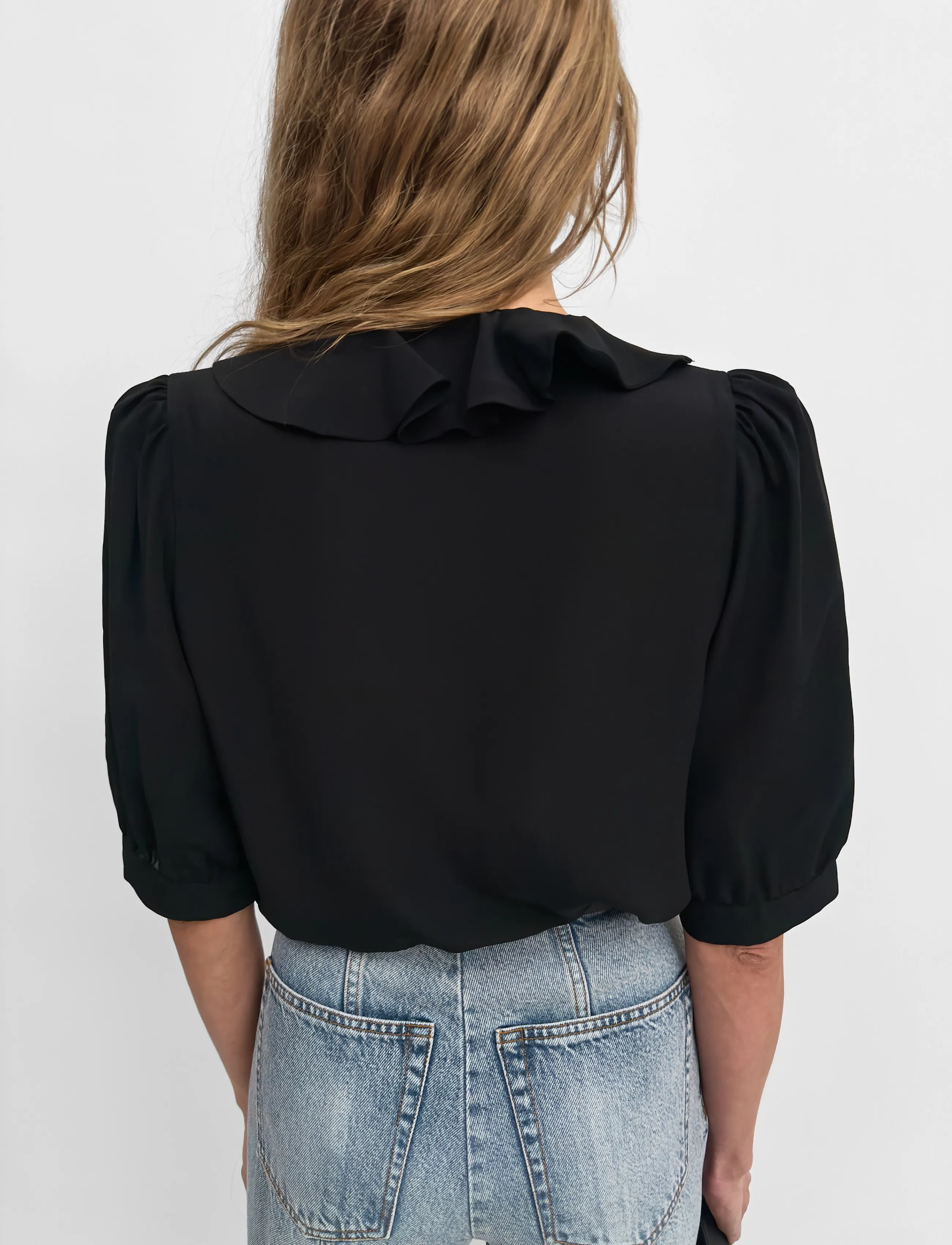 RODEBJER - Rodebjer Xilla Fluid Solid - kurzärmelige blusen - black - 3