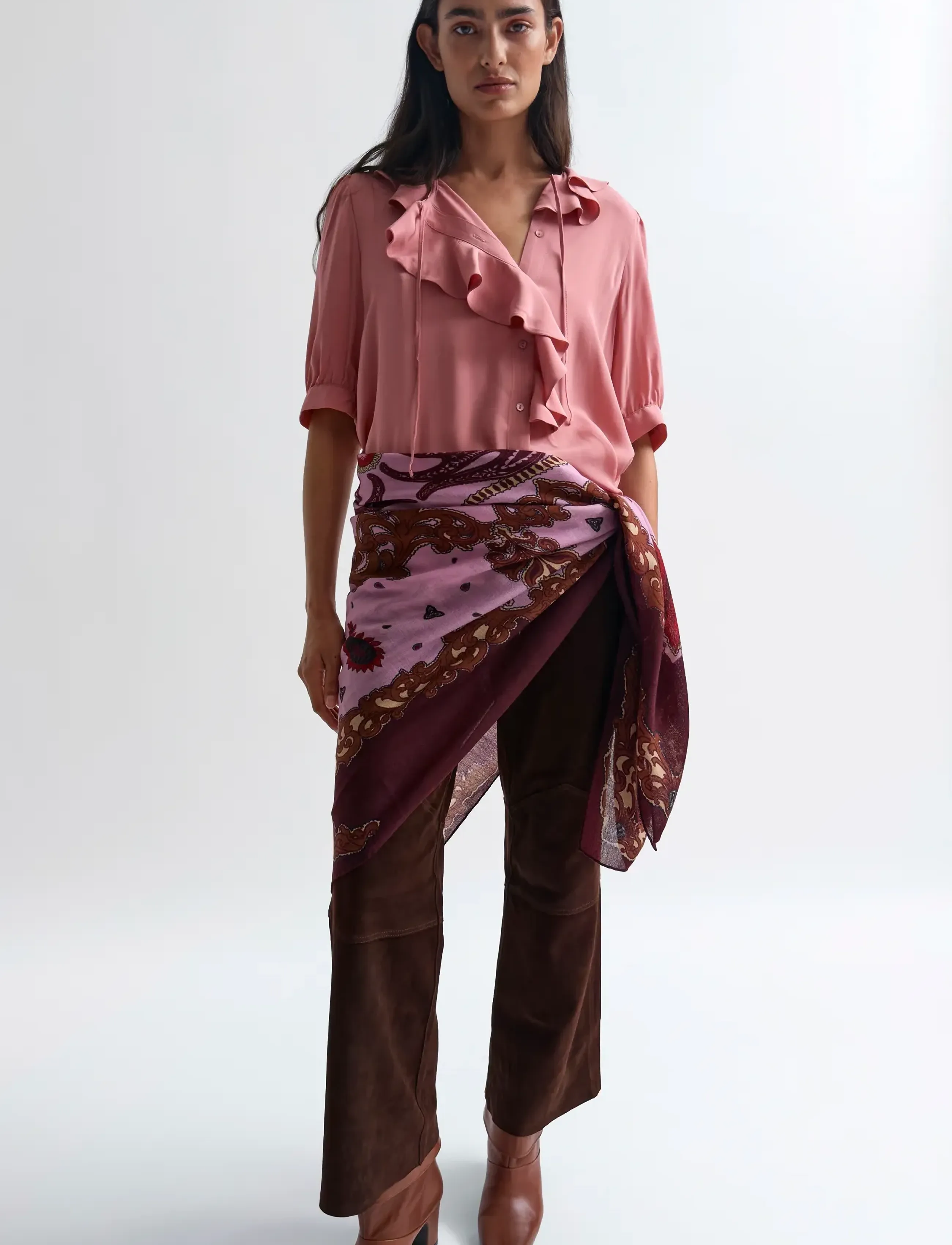 RODEBJER - Rodebjer Xilla Fluid Solid - blusen mit dreiviertelärmel - rock pink - 0