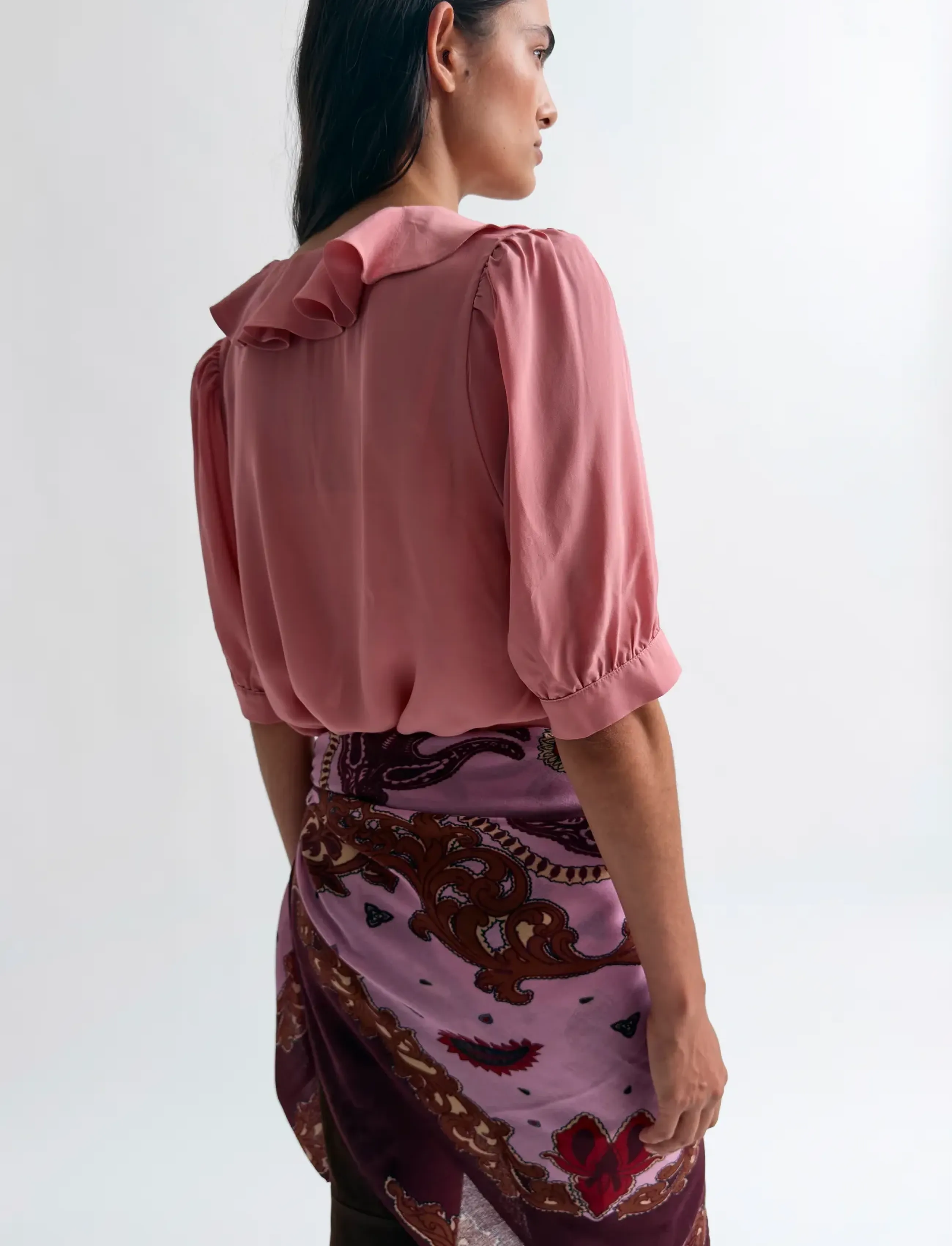 RODEBJER - Rodebjer Xilla Fluid Solid - blusen mit dreiviertelärmel - rock pink - 2