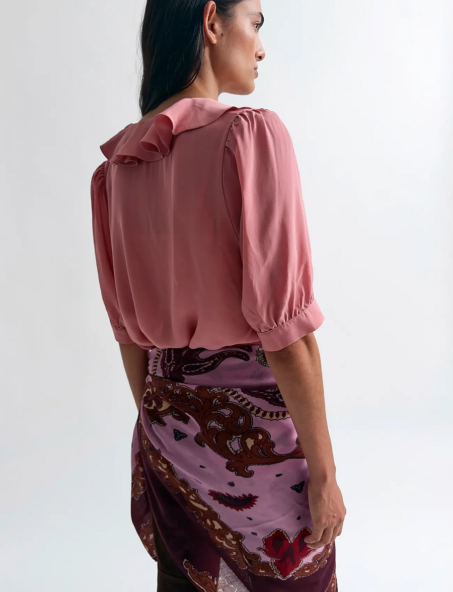 RODEBJER - Rodebjer Xilla Fluid Solid - blusen mit dreiviertelärmel - rock pink - 2