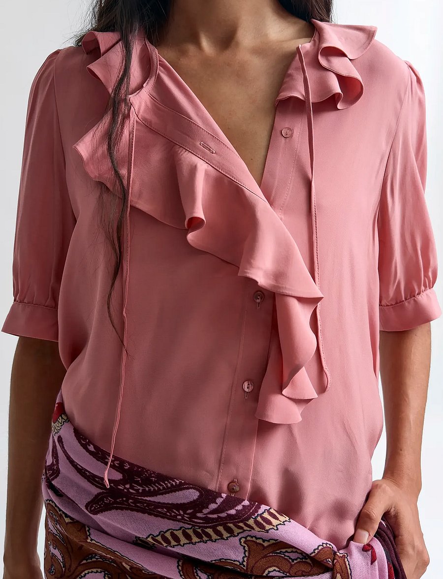 RODEBJER - Rodebjer Xilla Fluid Solid - blusen mit dreiviertelärmel - rock pink - 3