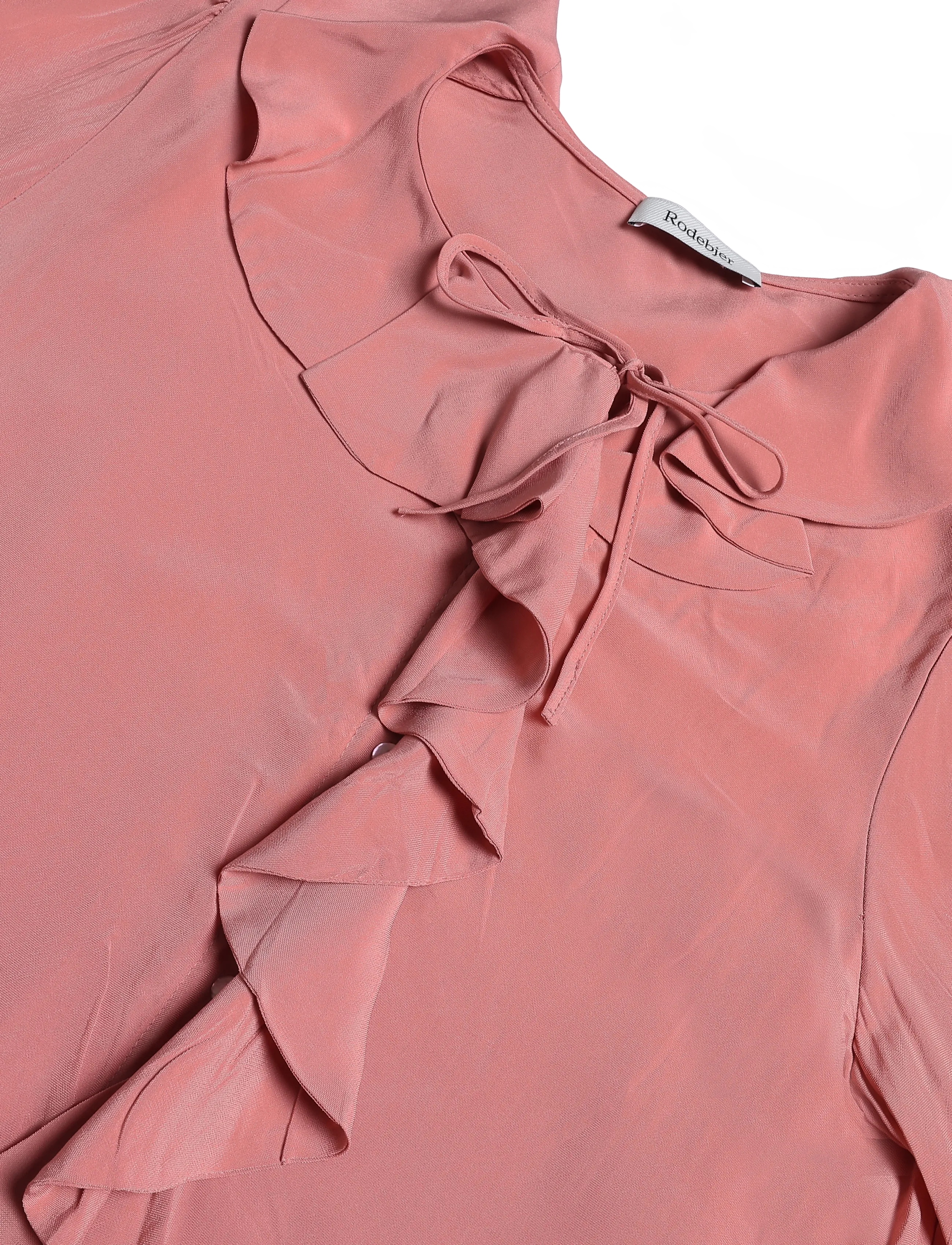 RODEBJER - Rodebjer Xilla Fluid Solid - trekvartærmede bluser - rock pink - 5