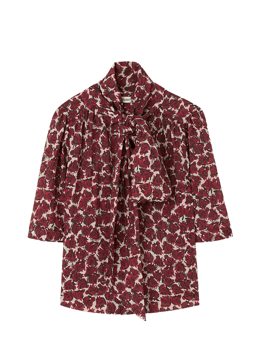 RODEBJER - Rodebjer Anya Airy Prt - kortärmade blusar - vintage horse grape - 1