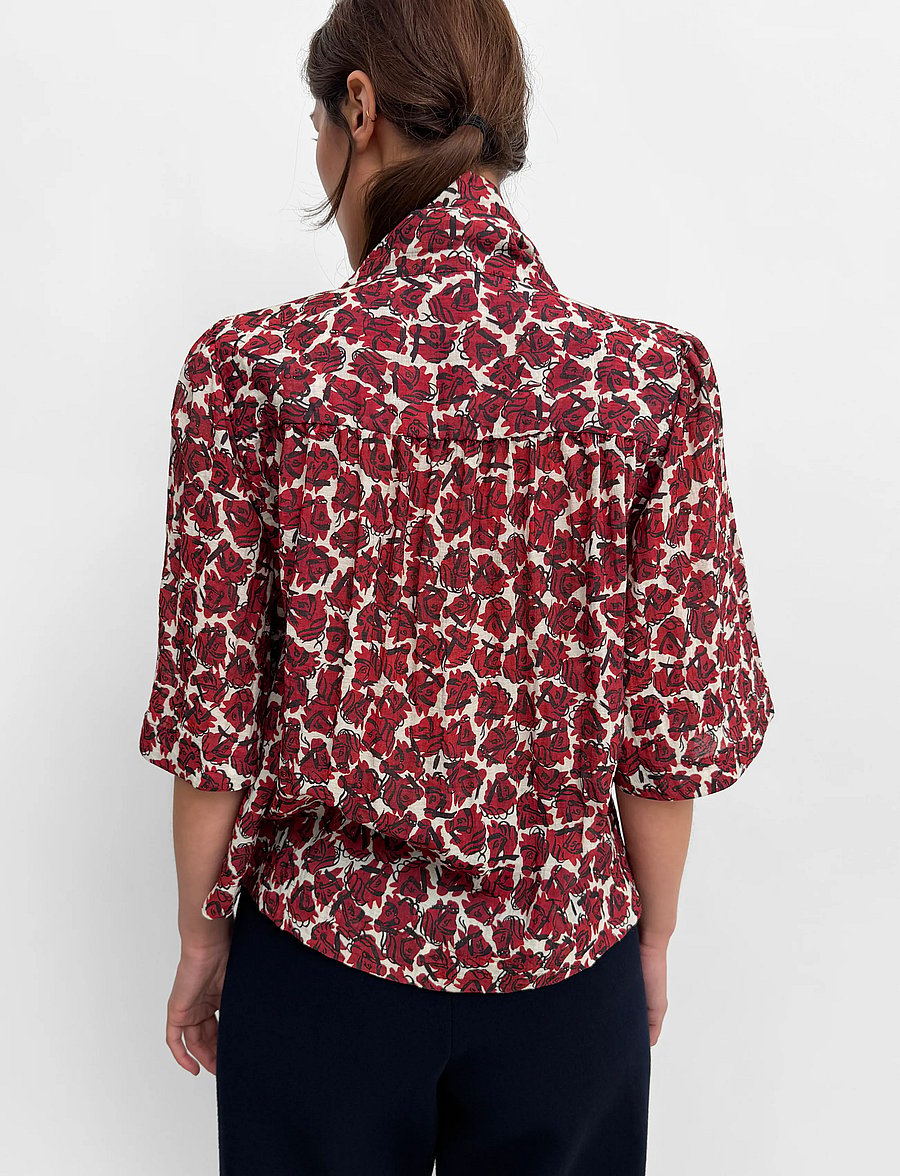 RODEBJER - Rodebjer Anya Airy Prt - kortärmade blusar - vintage horse grape - 2