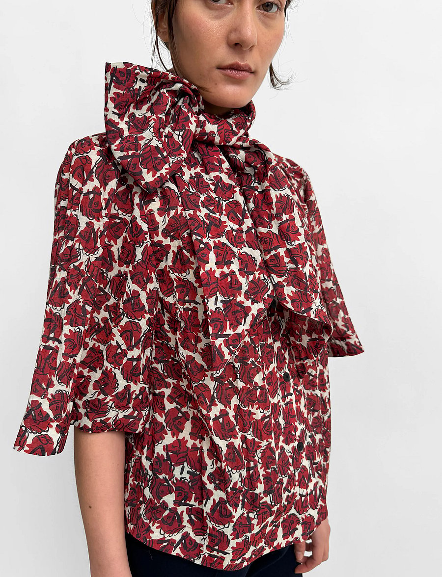 RODEBJER - Rodebjer Anya Airy Prt - kortärmade blusar - vintage horse grape - 3