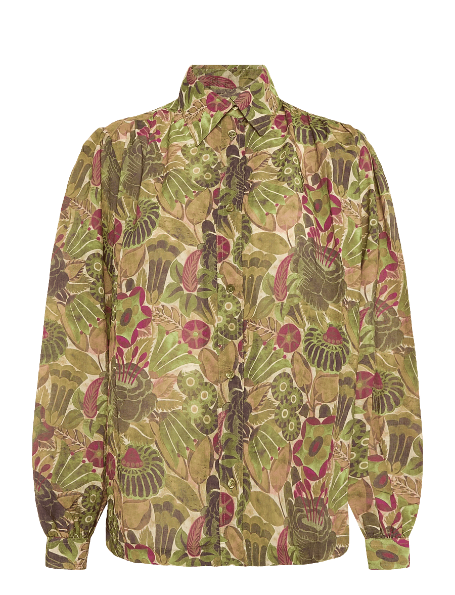 RODEBJER - Rodebjer Lauren Airy Prt - långärmade blusar - opulent rose green - 1