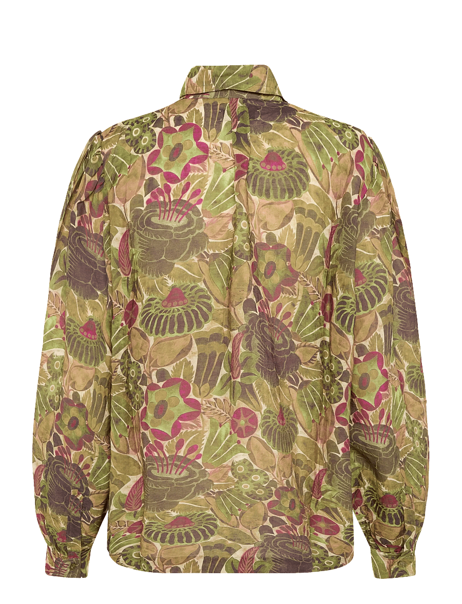 RODEBJER - Rodebjer Lauren Airy Prt - långärmade blusar - opulent rose green - 2