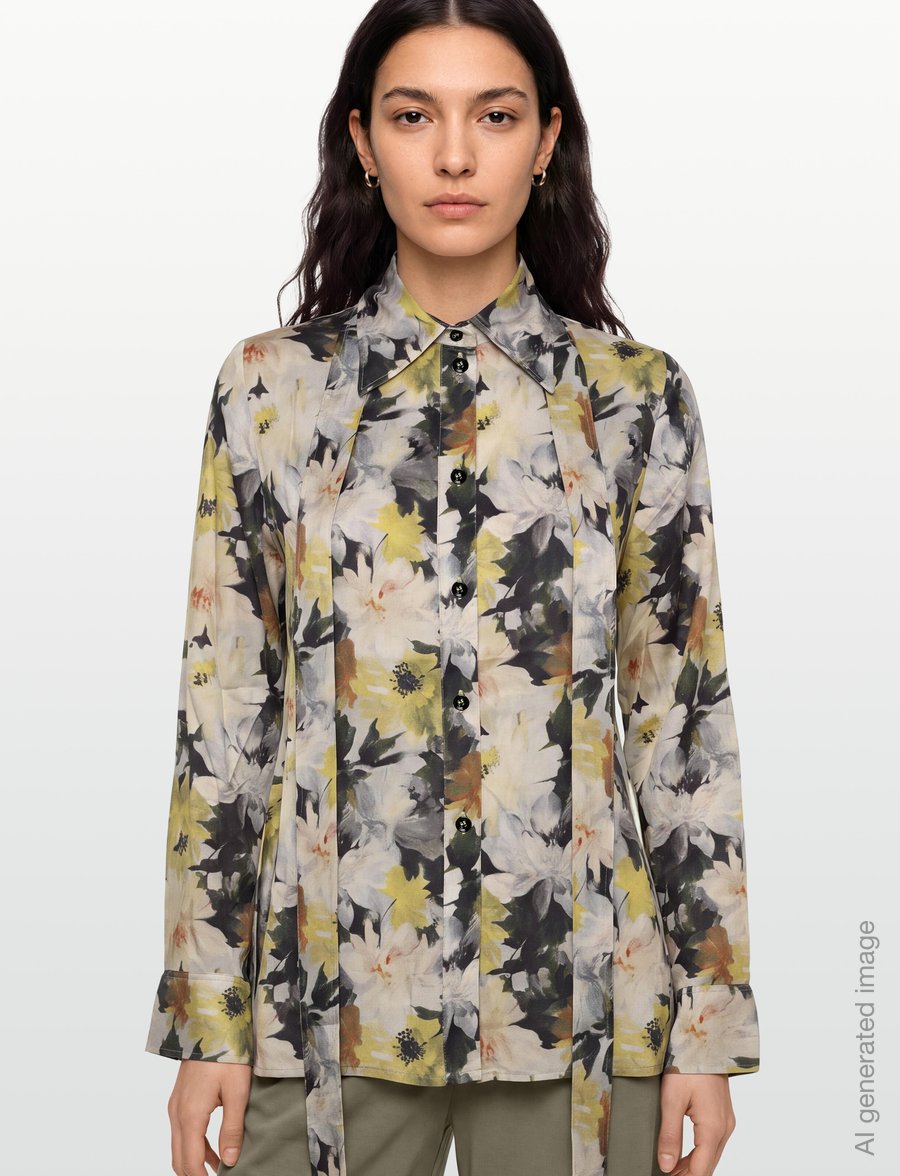 RODEBJER - Rodebjer Euni Floral Shine - långärmade blusar - yellow/black - 3