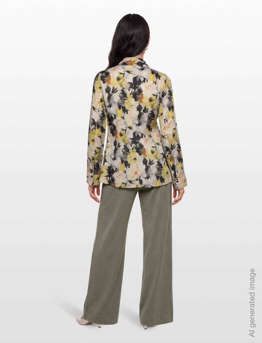 RODEBJER - Rodebjer Euni Floral Shine - långärmade blusar - yellow/black - 4