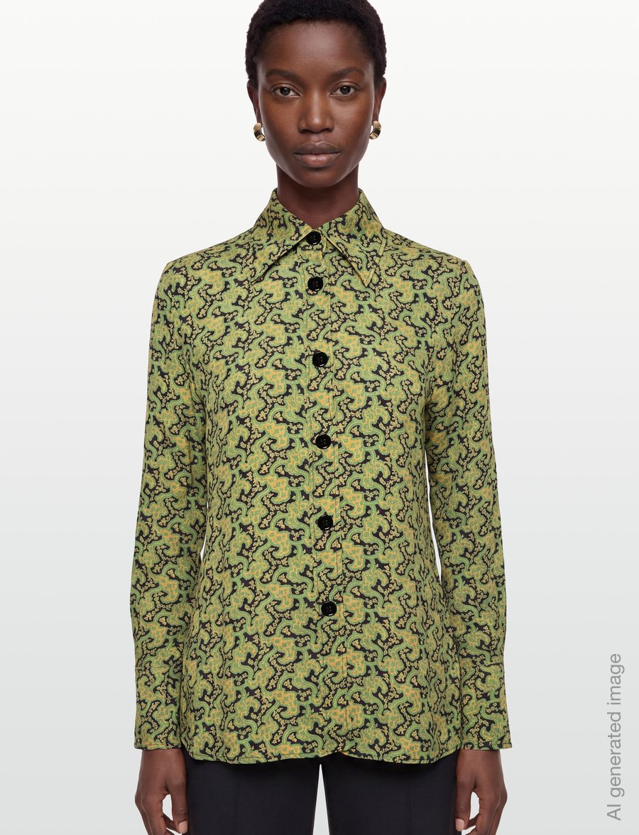 RODEBJER - Rodebjer Boni Viscose Prt - långärmade skjortor - branches paisley green - 3