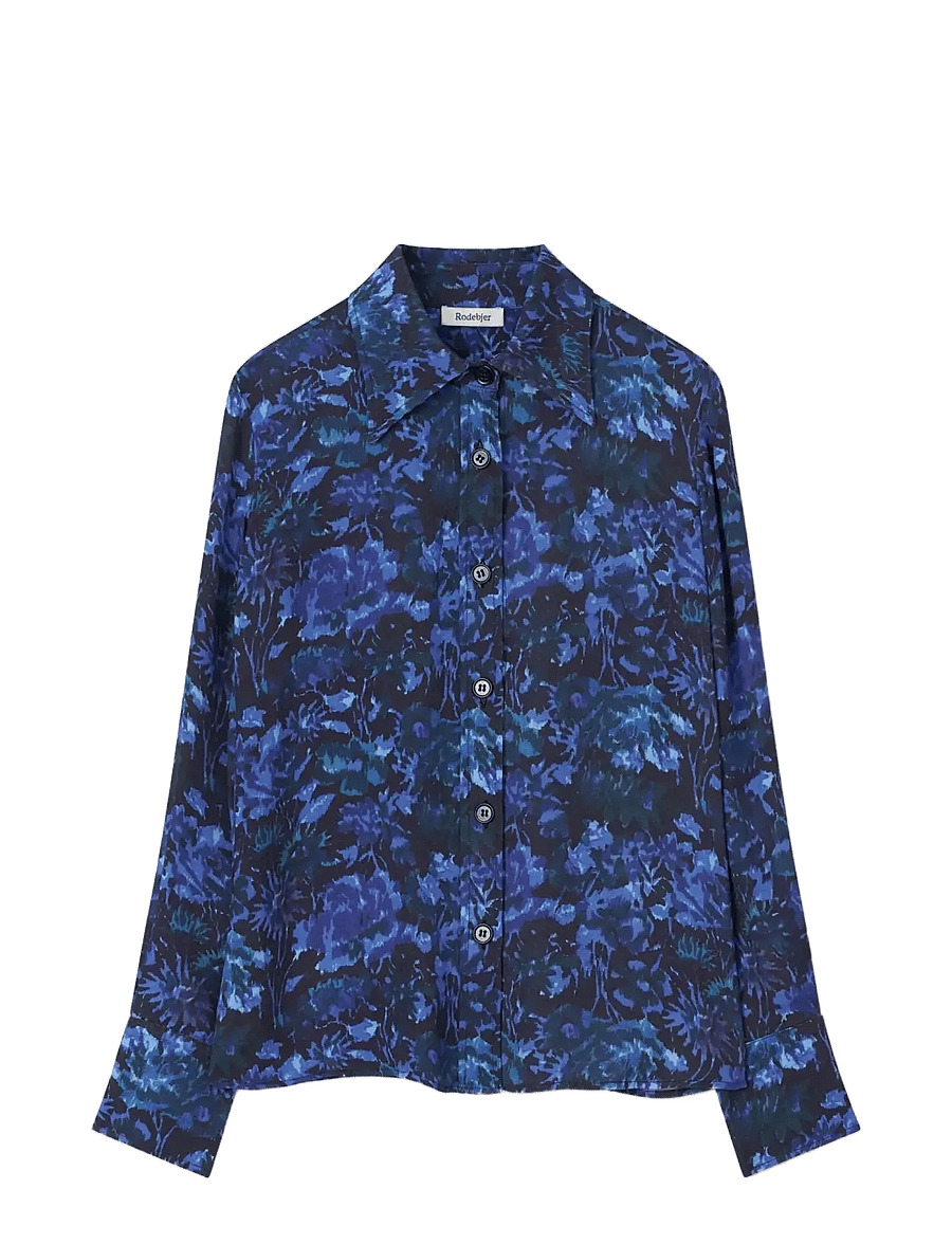 RODEBJER - Rodebjer Boni Viscose Prt - pikkade varrukatega särgid - mystic garden blue - 1
