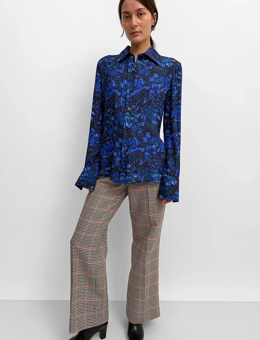RODEBJER - Rodebjer Boni Viscose Prt - pikkade varrukatega särgid - mystic garden blue - 0
