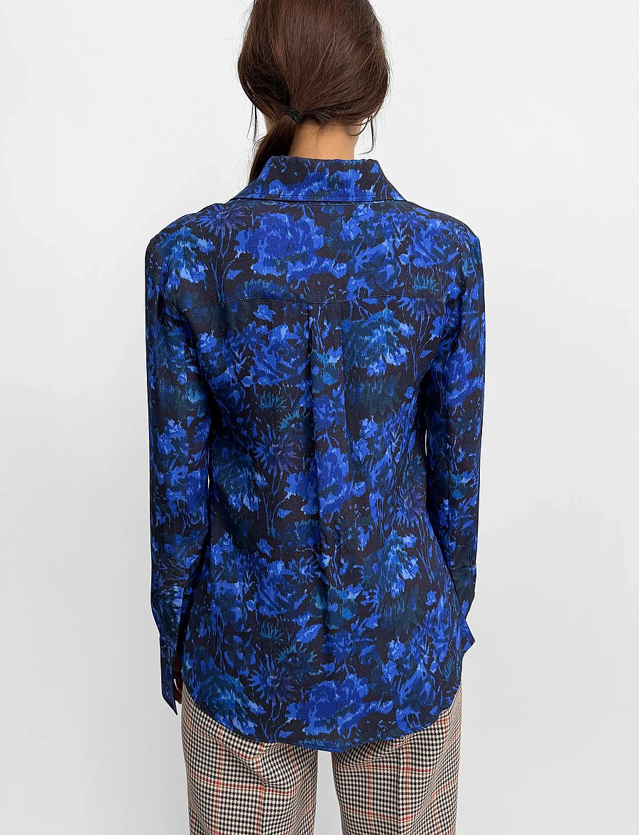 RODEBJER - Rodebjer Boni Viscose Prt - pikkade varrukatega särgid - mystic garden blue - 2
