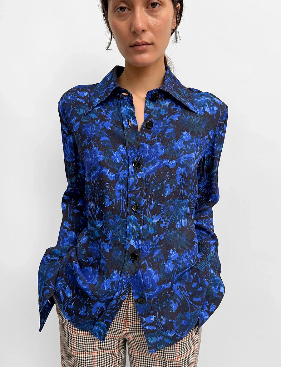 RODEBJER - Rodebjer Boni Viscose Prt - pikkade varrukatega särgid - mystic garden blue - 3