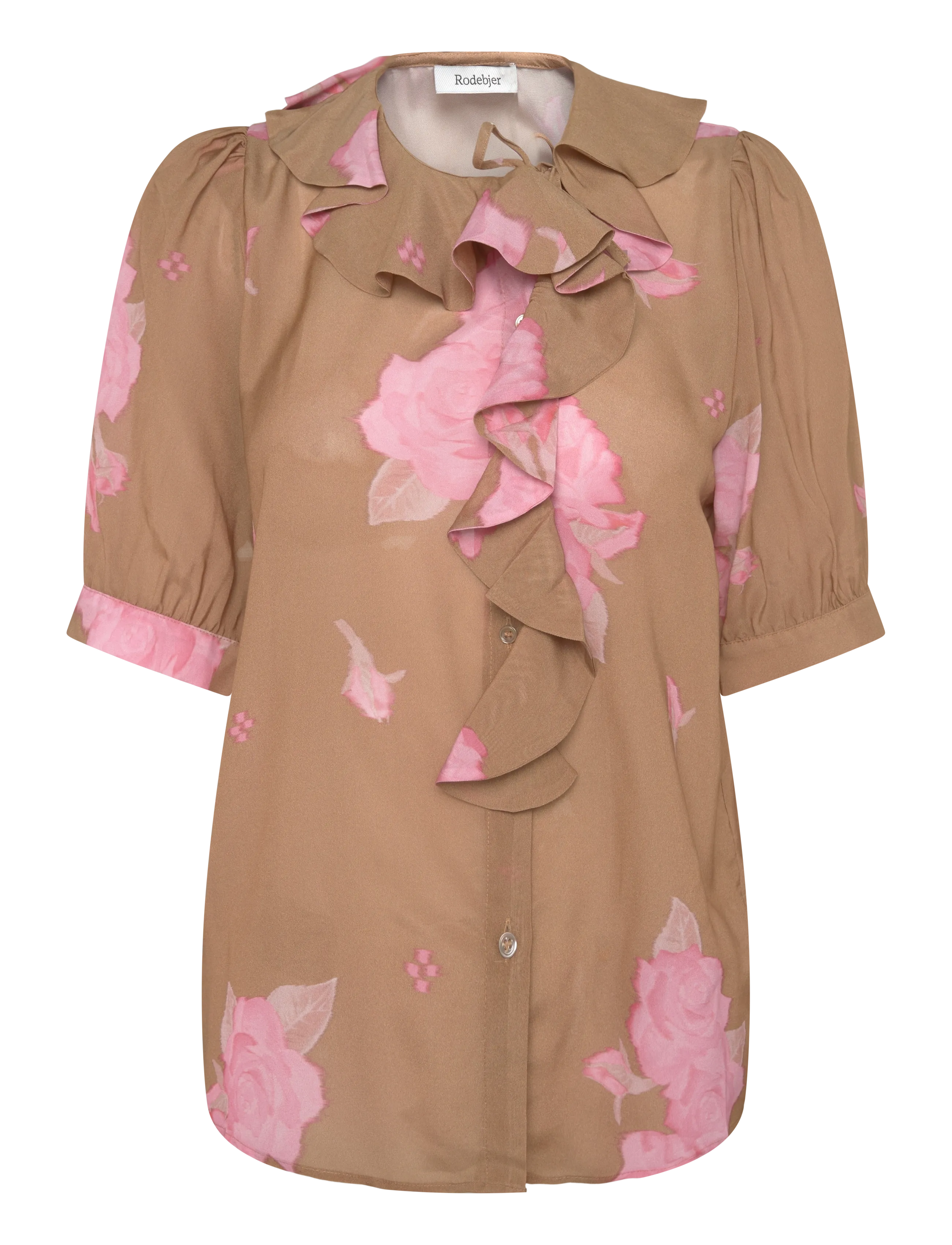 RODEBJER Rodebjer Xilla Fluid Print - Nordischer Stil - SPACED ROSE NOUGAT / brown