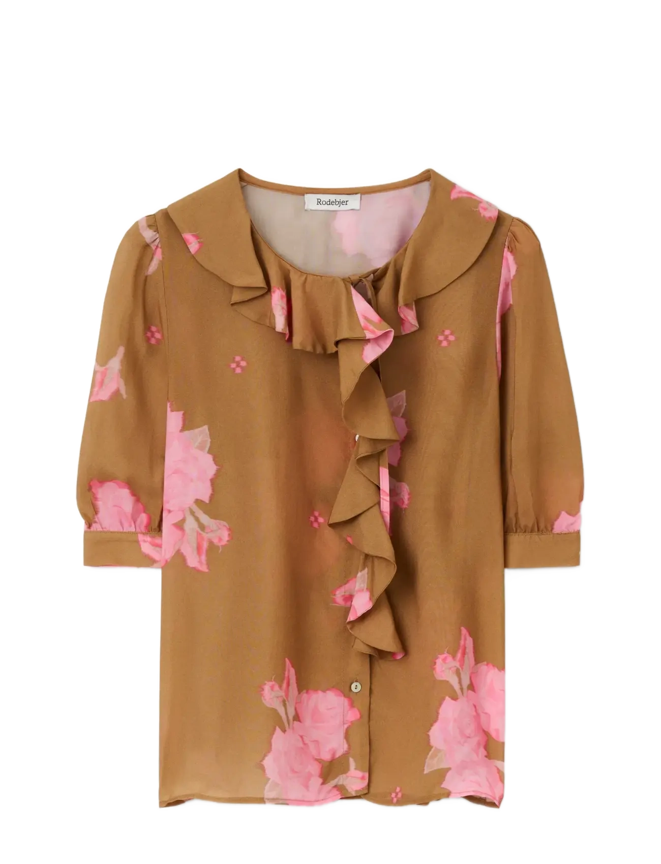 RODEBJER Rodebjer Xilla Fluid Print - Blusar & Skjortor - SPACED ROSE NOUGAT / brown