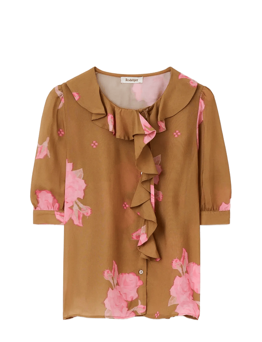 RODEBJER - Rodebjer Xilla Fluid Print - blusar med trekvartsärmar - spaced rose nougat - 1