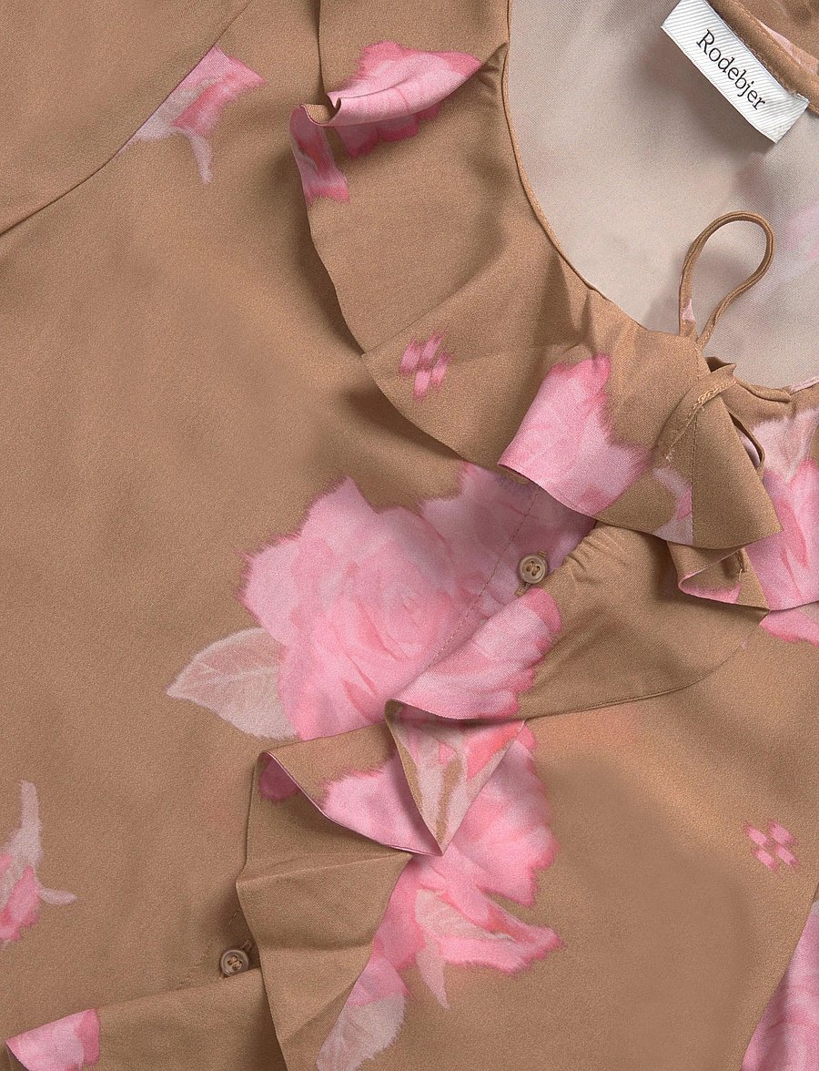 RODEBJER - Rodebjer Xilla Fluid Print - three-quarter-sleeved blouses - spaced rose nougat - 5