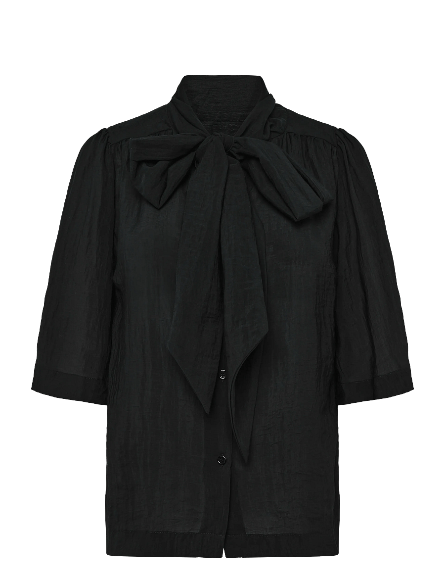 RODEBJER - Rodebjer Anya Airy Solid - kortärmade blusar - black - 0