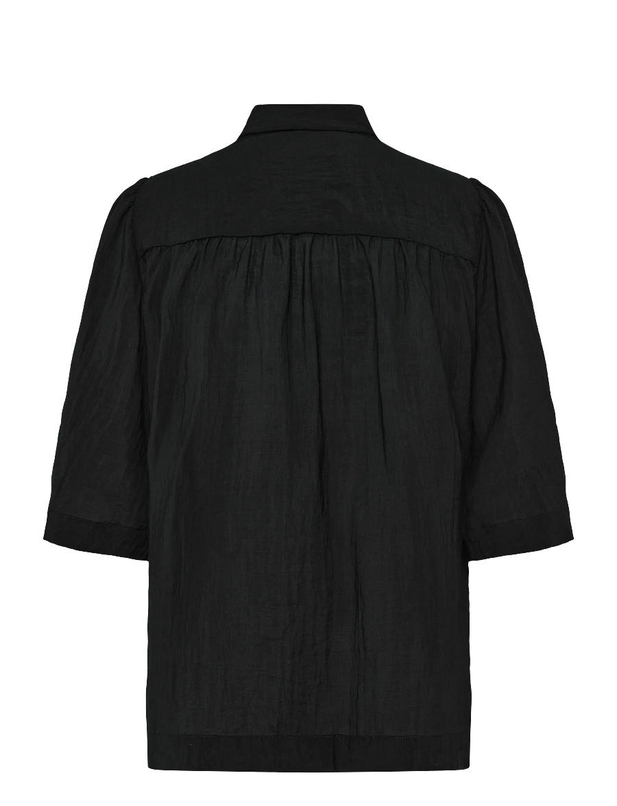 RODEBJER - Rodebjer Anya Airy Solid - kortärmade blusar - black - 1