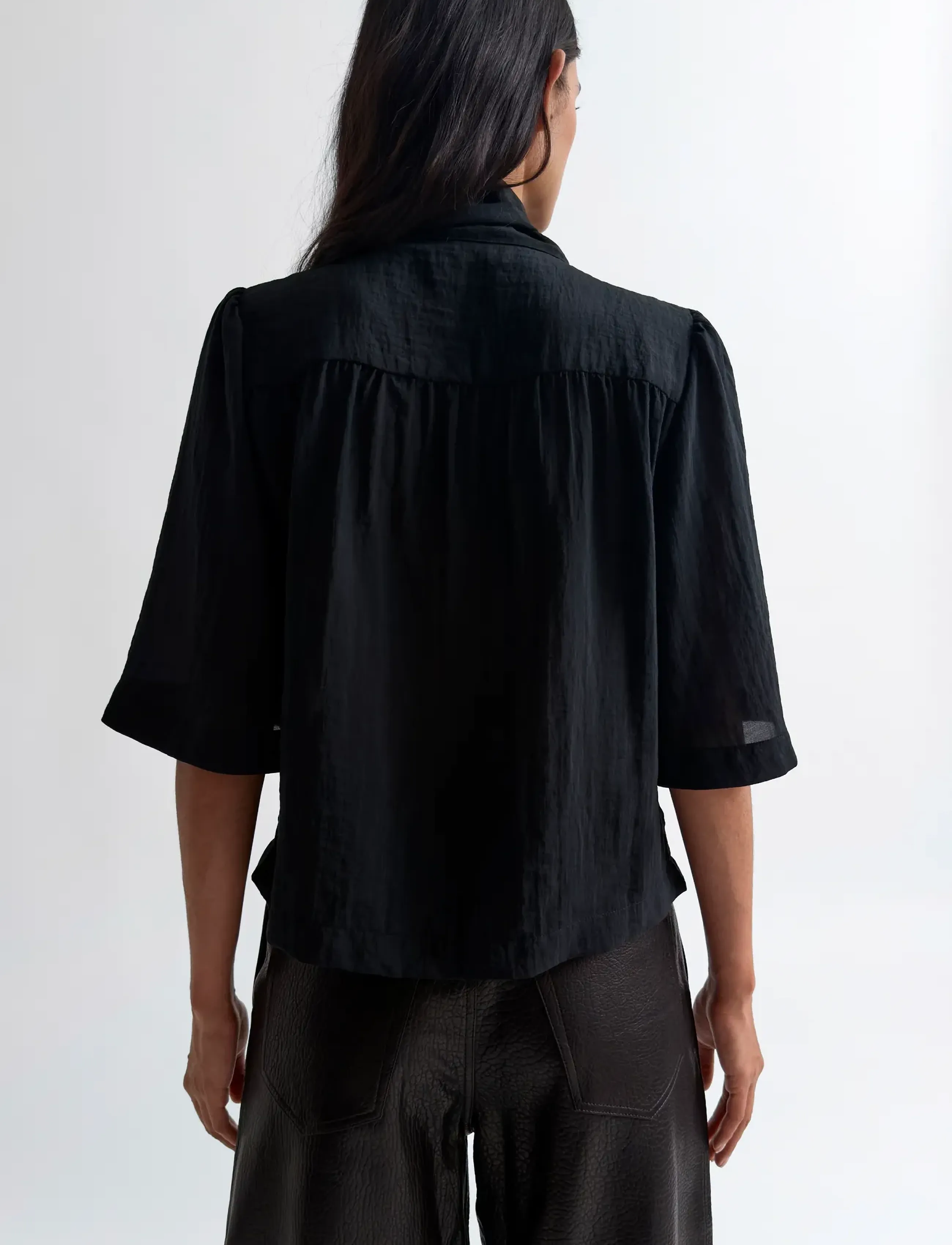 RODEBJER - Rodebjer Anya Airy Solid - blusen mit dreiviertelärmel - black - 3
