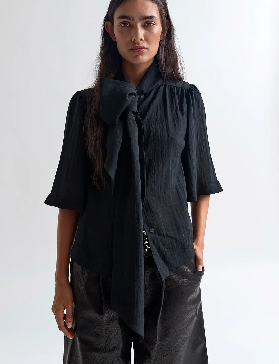 RODEBJER - Rodebjer Anya Airy Solid - blusen mit dreiviertelärmel - black - 4