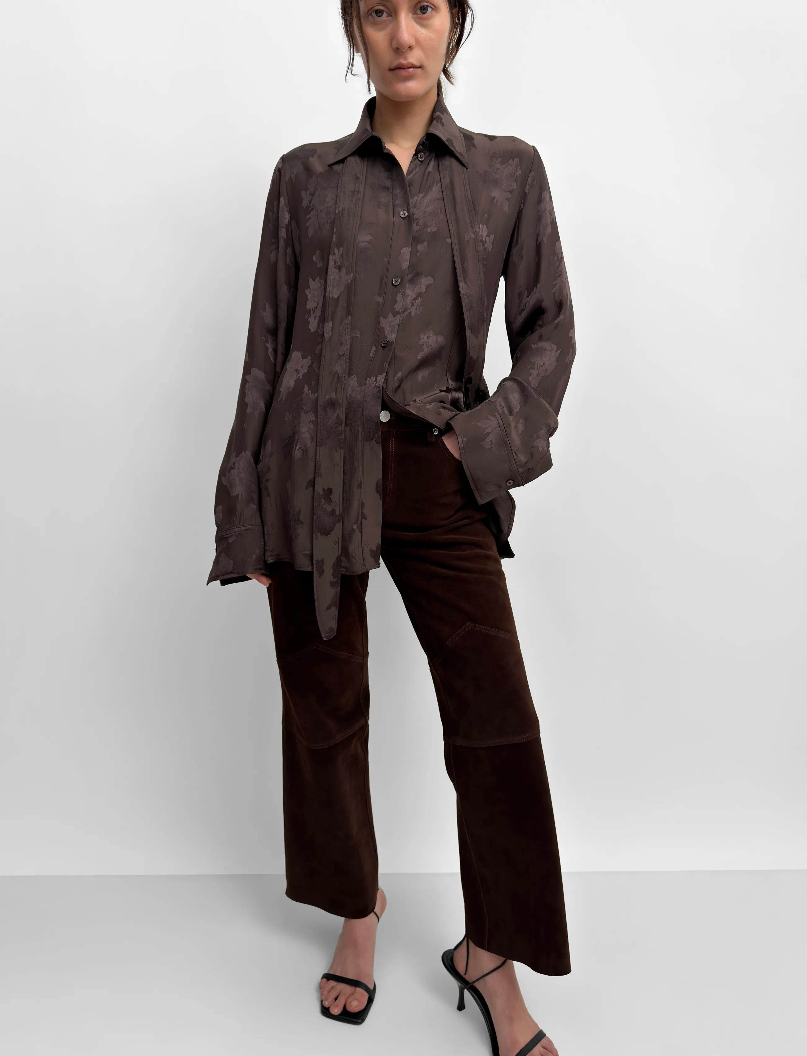 RODEBJER Rodebjer Euni Rose - Blusar - DARK COFFEE / brown