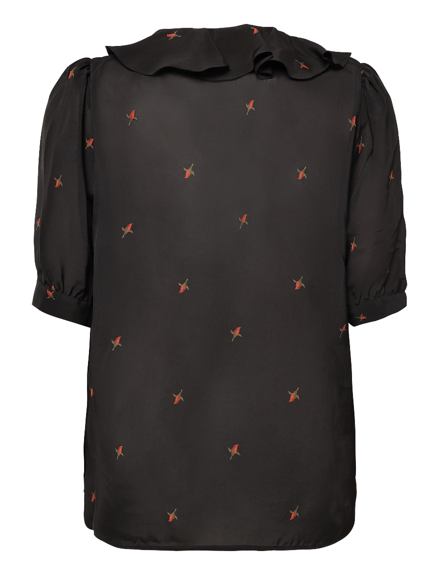 RODEBJER - Rodebjer Xilla Budding Rose - kortärmade blusar - retro red/black - 2