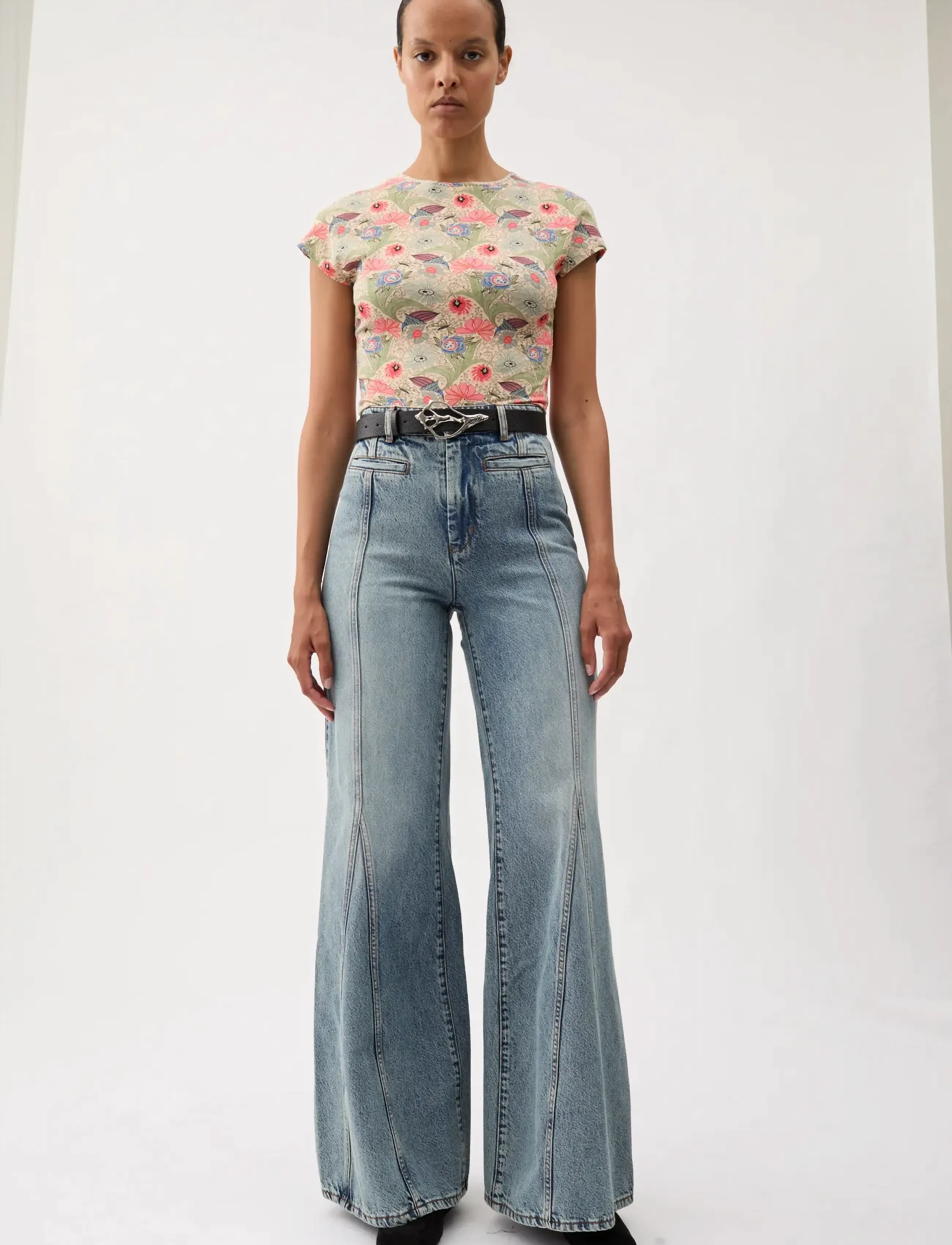 RODEBJER Rodebjer Otta Ducharne - T-shirts - CORAL MULTI / khaki/green