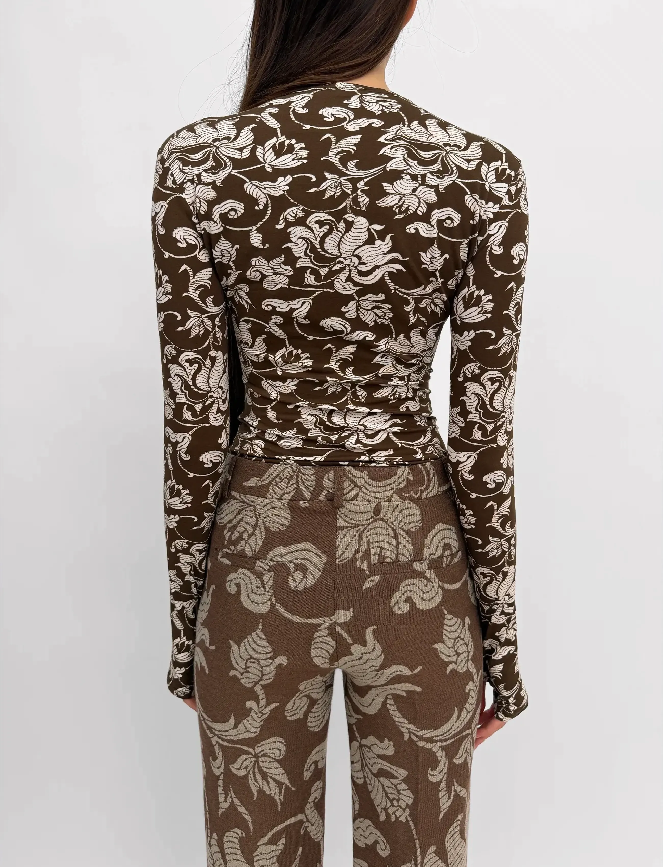 RODEBJER - Rodebjer Karlai French Lily - long-sleeved tops - brown/cream - 3