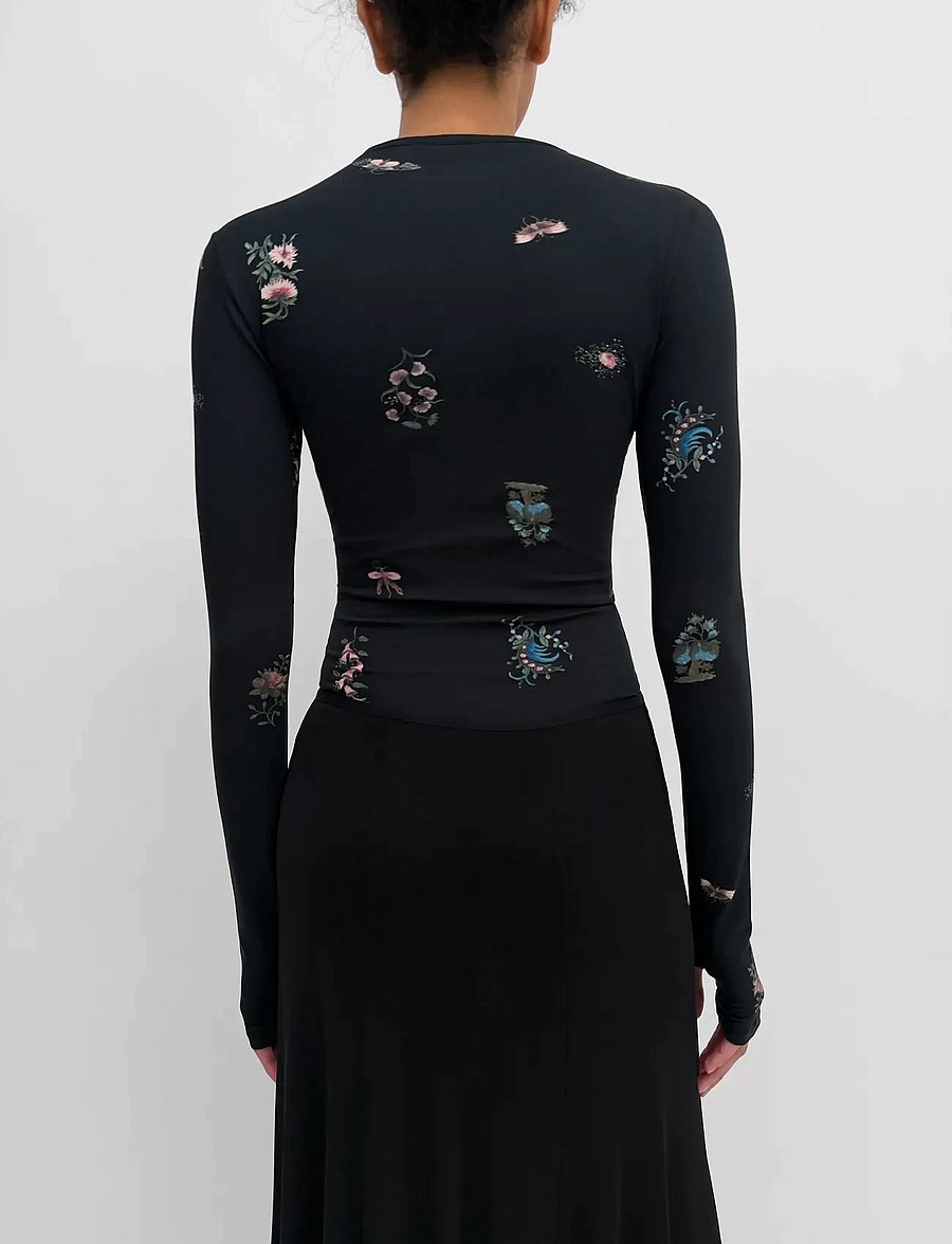 RODEBJER - RODEBJER KARLAI DUCHESS - pikkade varrukatega topid - black multi - 3