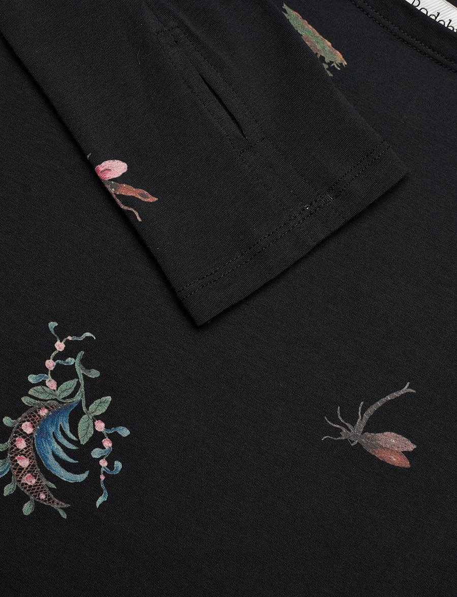 RODEBJER - RODEBJER KARLAI DUCHESS - pikkade varrukatega topid - black multi - 4
