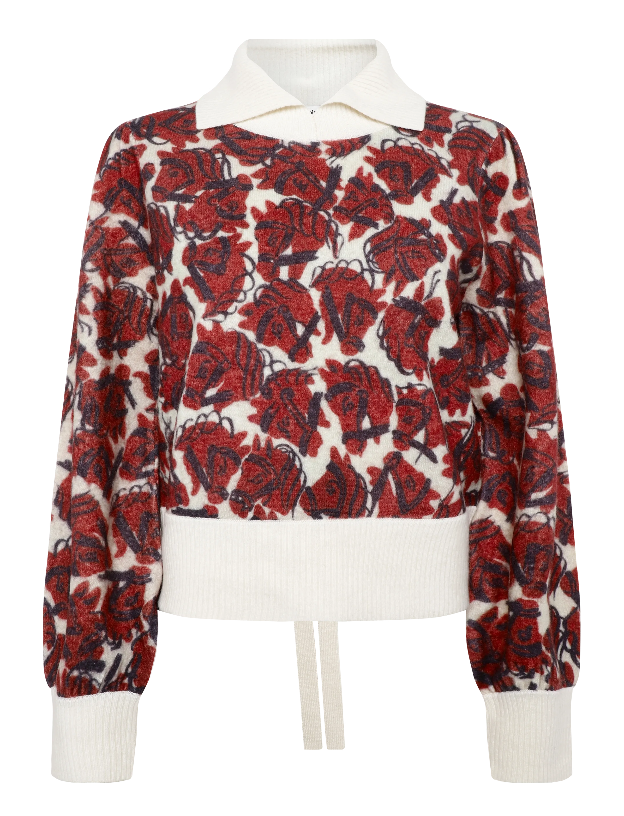 RODEBJER Rodebjer Doni Horses - Strik - GRAPE RED/PAPER / burgundy