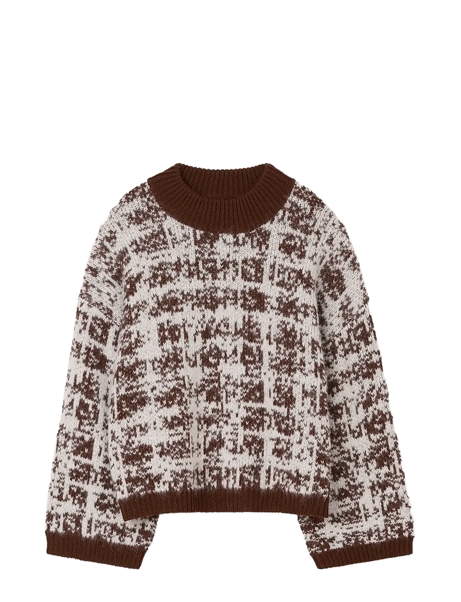 RODEBJER - Rodebjer Jinsol Plaid - stickade tröjor - dark coffee/paper - 1