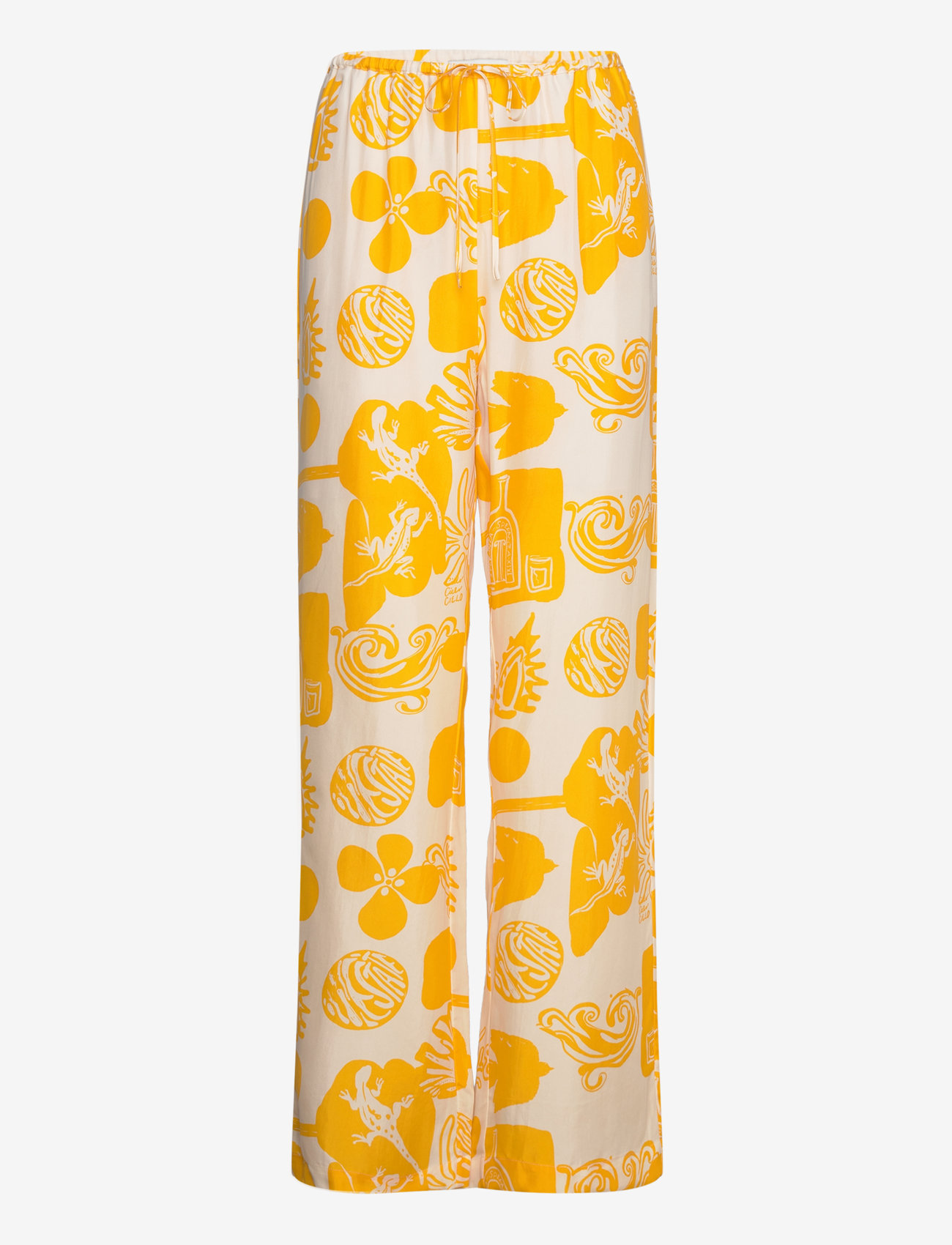 RODEBJER - Rodebjer Lunara Print - hosen mit weitem bein - marigold - 0