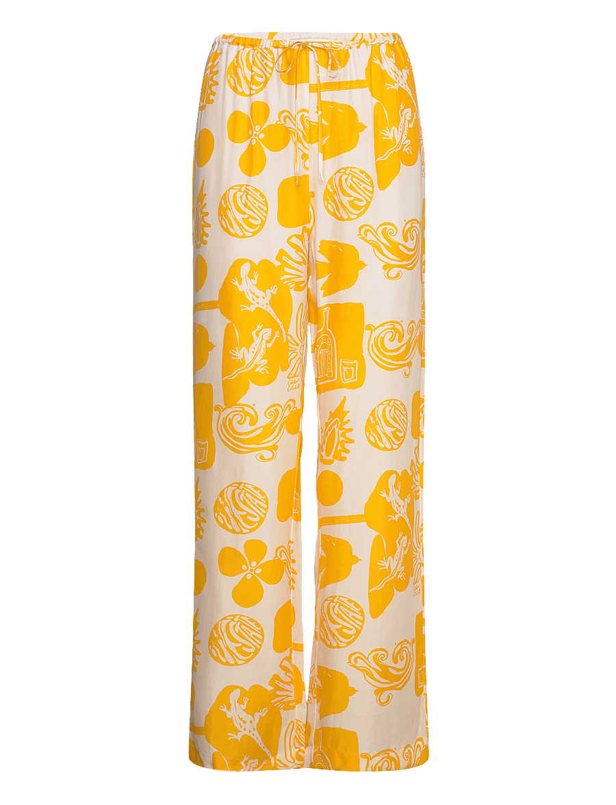 RODEBJER - Rodebjer Lunara Print - hosen mit weitem bein - marigold - 0