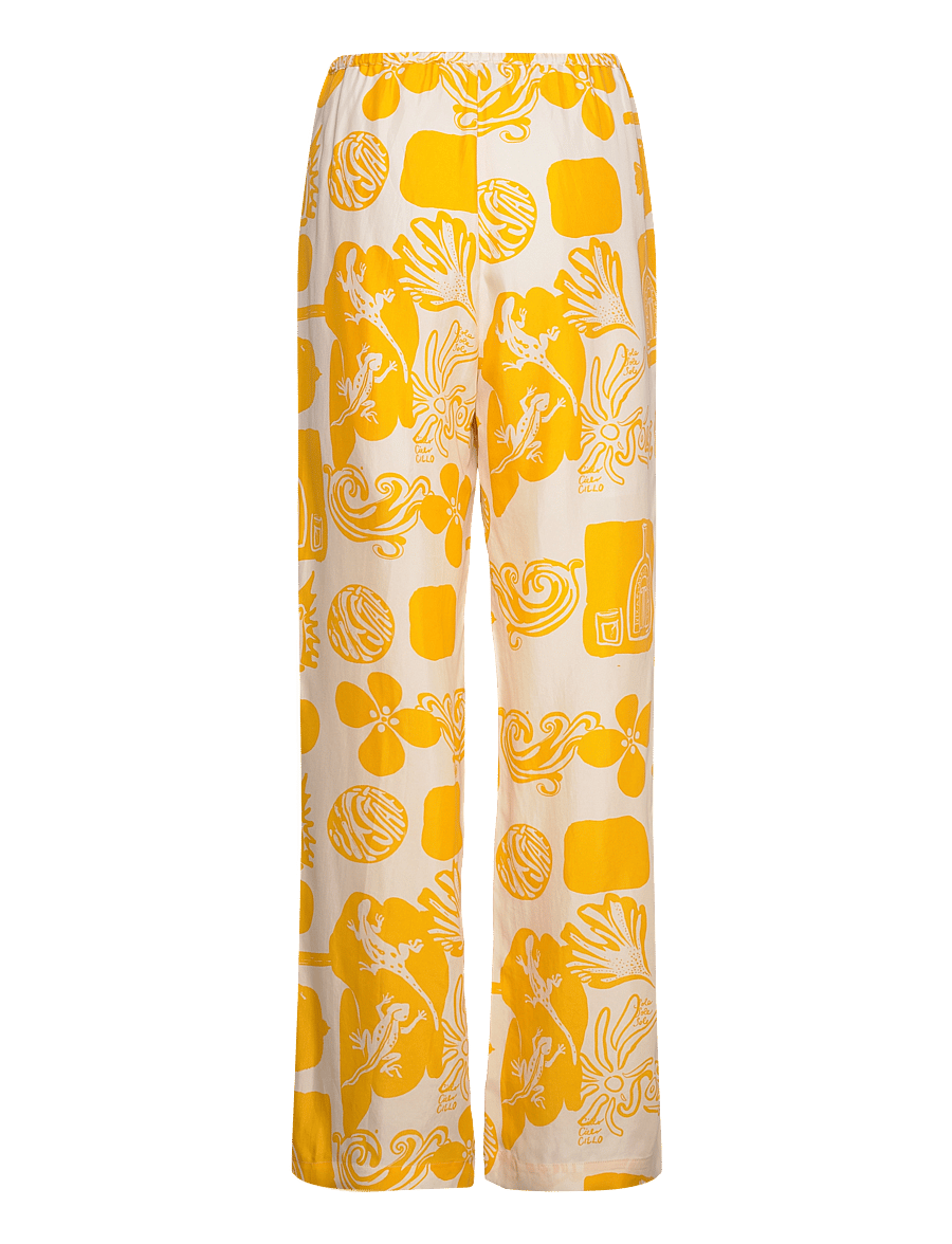 RODEBJER - Rodebjer Lunara Print - hosen mit weitem bein - marigold - 1