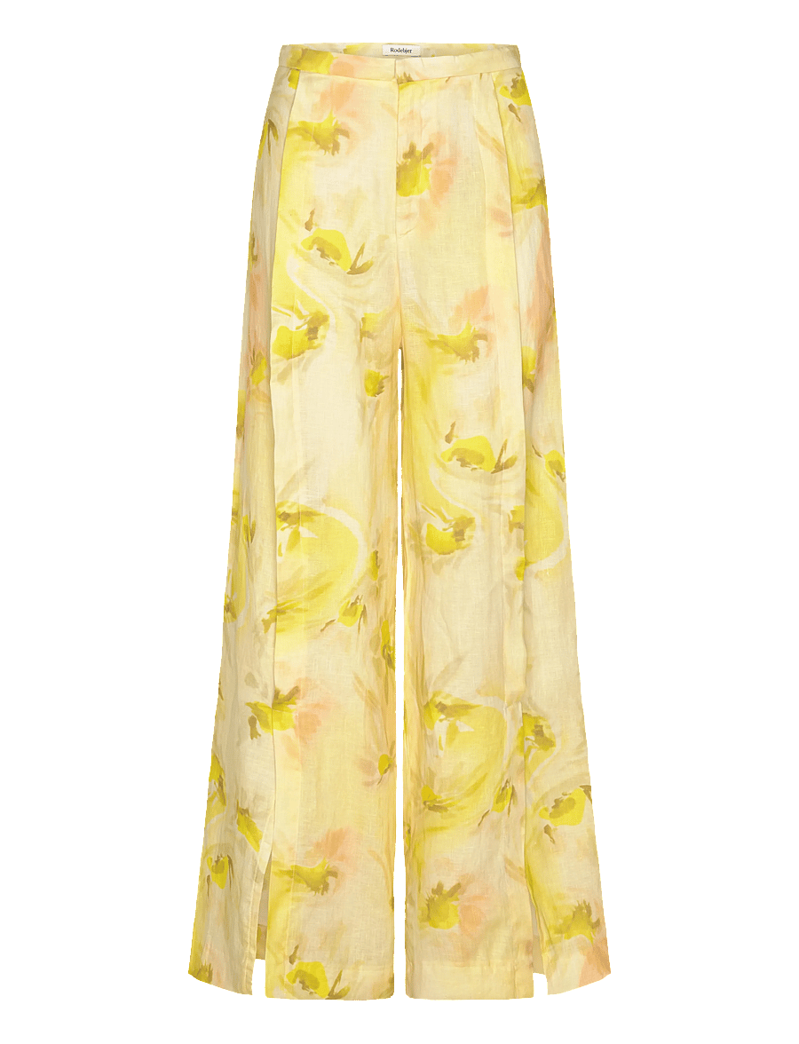 RODEBJER - Rodebjer Rubin Daisies - hosen mit weitem bein - daisies lemon - 0
