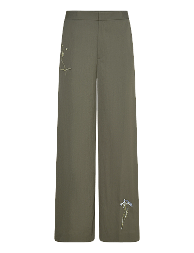 RODEBJER Rodebjer Nora Embroidery - Laia säärega püksid - DARK MOSS / khaki/green