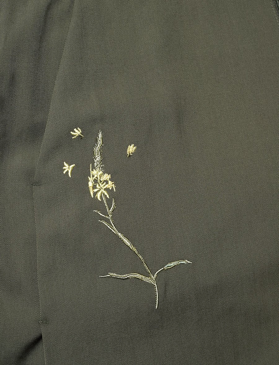 RODEBJER - Rodebjer Nora Embroidery - hosen mit weitem bein - dark moss - 2