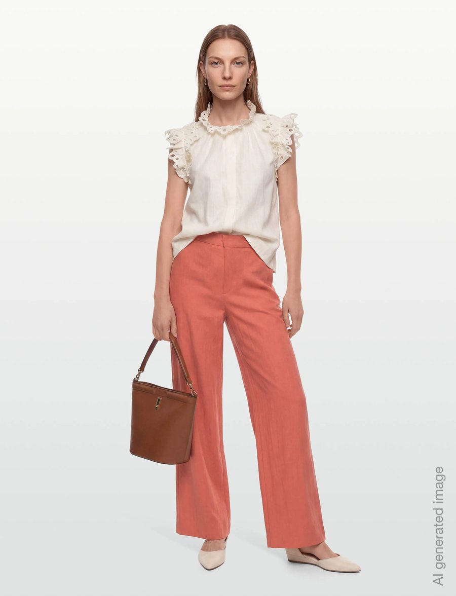 RODEBJER - Rodebjer Nora Tencel - hosen mit weitem bein - bleached red - 0