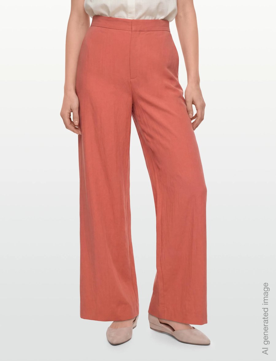 RODEBJER - Rodebjer Nora Tencel - hosen mit weitem bein - bleached red - 3