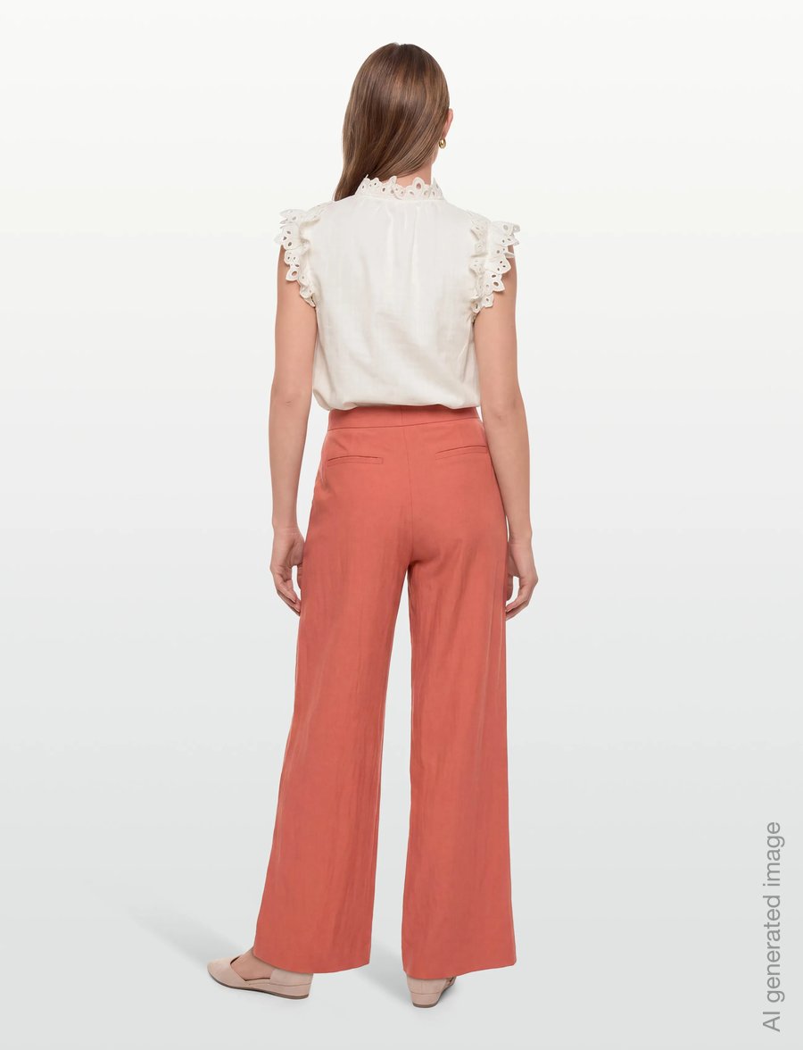 RODEBJER - Rodebjer Nora Tencel - hosen mit weitem bein - bleached red - 4