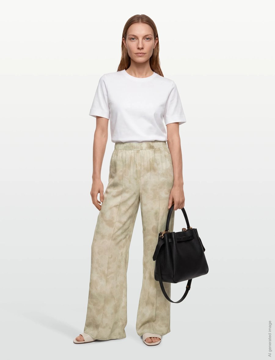 RODEBJER - RODEBJER EZRA CLOUDS - wide leg trousers - sage green - 0