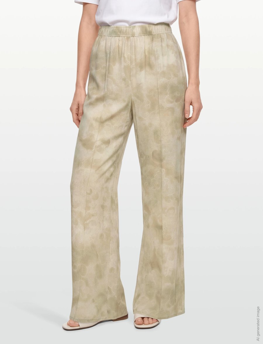 RODEBJER - RODEBJER EZRA CLOUDS - wide leg trousers - sage green - 3