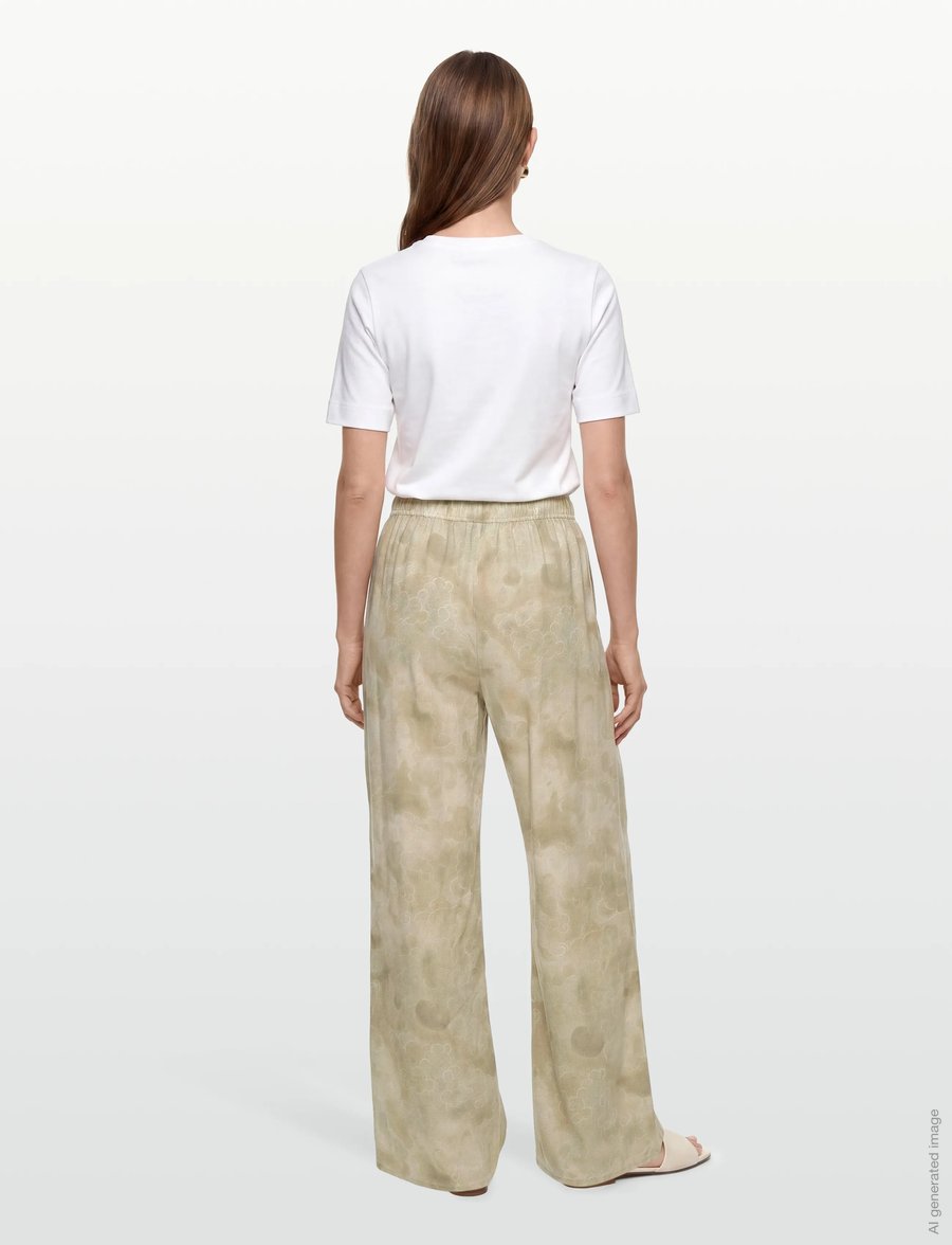 RODEBJER - RODEBJER EZRA CLOUDS - wide leg trousers - sage green - 4