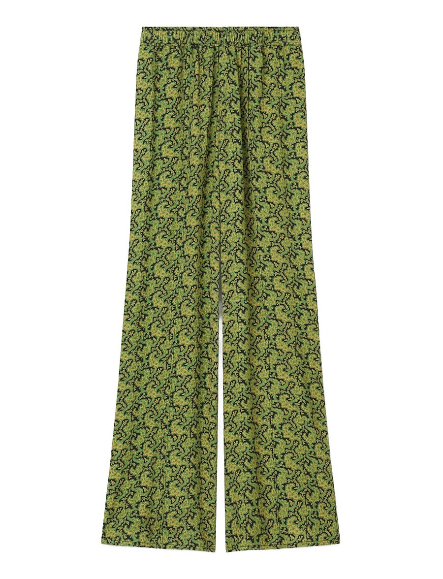 RODEBJER - Rodebjer Ezra Viscose Prt - hosen mit weitem bein - branches paisley green - 0